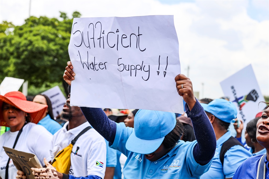 #StandUpSA and other organisations march to Megawatt Park against load shedding at Eskom MegaWatt Park on February 02, 2023 in Johannesburg, South Africa. (Photo by Gallo Images/OJ Koloti)