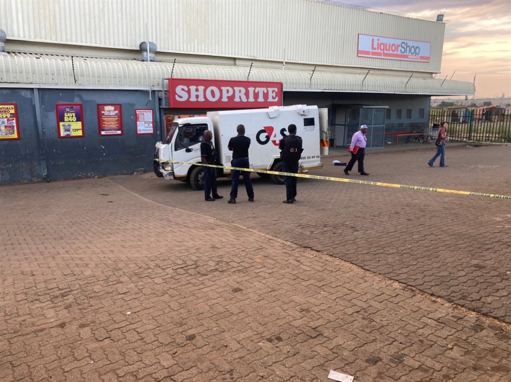 A G4S vehicle at a Shoprite store in Naledi, Soweto.